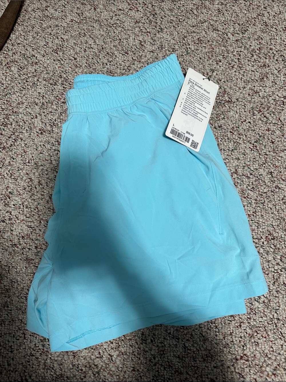 lululemon athletica Girls' Aqua Blue Athletic Shorts with Stretch Waist
